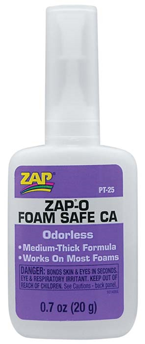 Zap Adhesives PT25 Adhesive, ZapO, Foam Safe CA+, Odorless, .7 oz