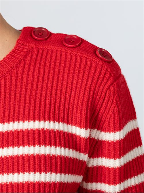 Crew-neck sweater in ribbed wool with stripes ASPESI | 3353396521305