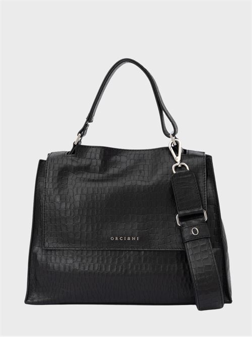 Sveva Medium shoulder bag in croco print nappa ORCIANI | BT2006CCNNER