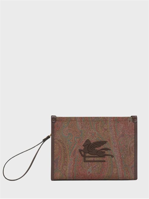 Paisley jacquard pouch with embroidered Pegaso logo ETRO | WP2C0007AA027M0019