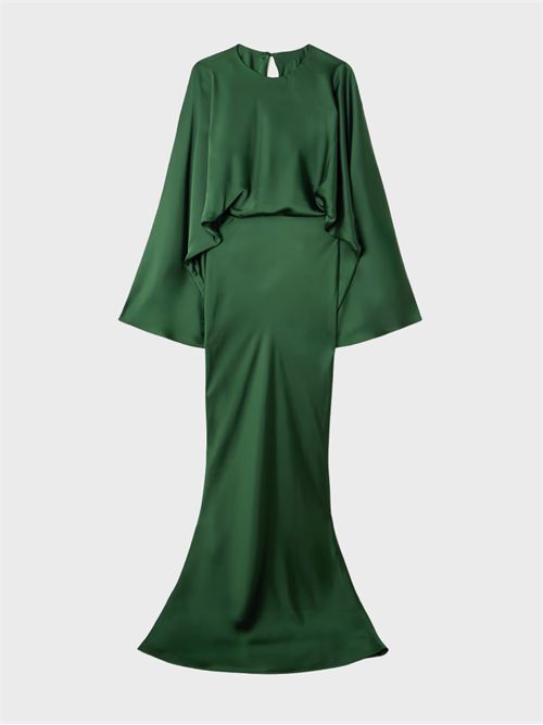 Draped satin dress NORMA KAMALI | ST4253SAR18869DARKEMERALD