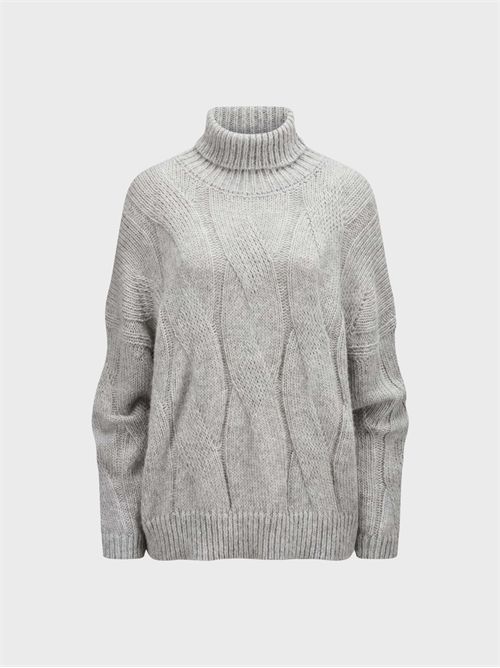 High-neck alpaca and virgin wool cable-knit sweater PESERICO | S99484F039217A71A