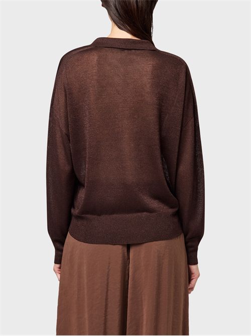 Viscose shine polo top ALPHA STUDIO | AD6161B2009