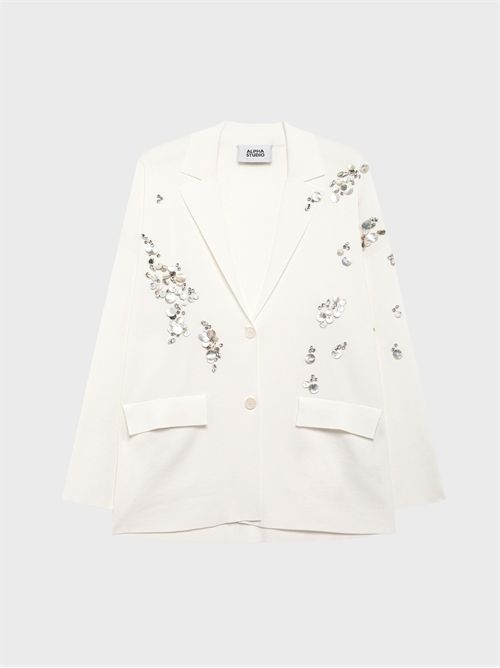 Single-breasted viscose blazer with embellishments ALPHA STUDIO | AD6255NR2003