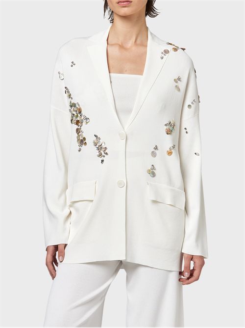Single-breasted viscose blazer with embellishments ALPHA STUDIO | AD6255NR2003