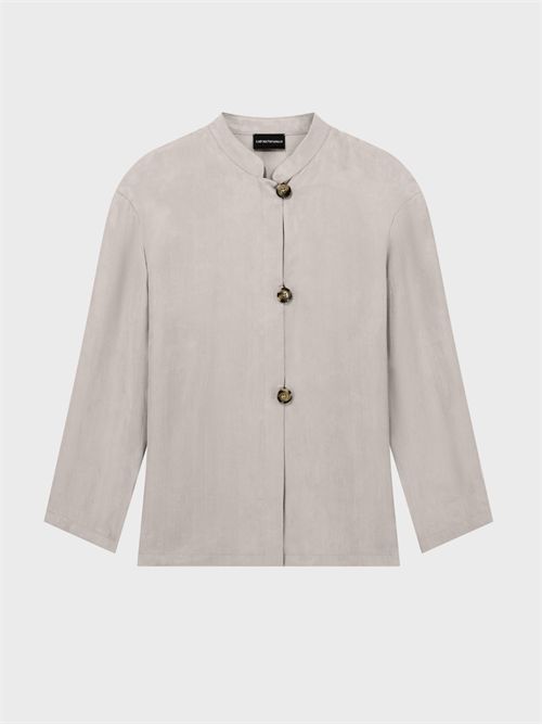 Fluid lyocell mandarin collar shirt EMPORIO ARMANI | EW005082AF20900U6272