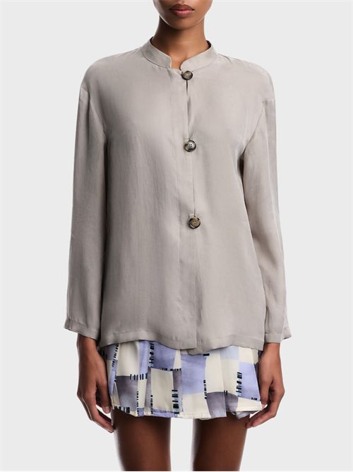 Fluid lyocell mandarin collar shirt EMPORIO ARMANI | EW005082AF20900U6272