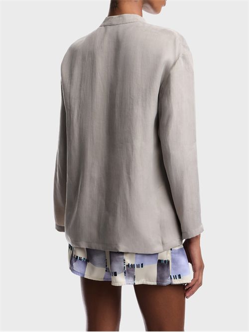 Fluid lyocell mandarin collar shirt EMPORIO ARMANI | EW005082AF20900U6272