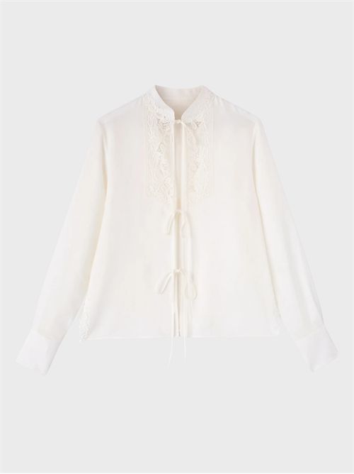 Linen blouse with floral rebrodé embroidery ERMANNO SCERVINO | D484K612GQI10602