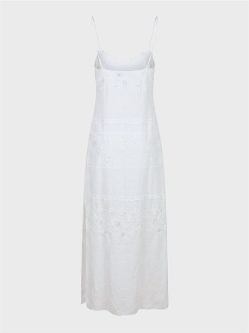 Long linen dress with lace inserts ERMANNO SCERVINO | D484Q615GQI10602