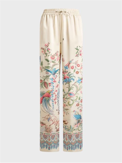 Fluid twill trousers with multicolour floral print ETRO | WREA007299SPSI6X0802