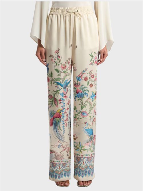 Fluid twill trousers with multicolour floral print ETRO | WREA007299SPSI6X0802