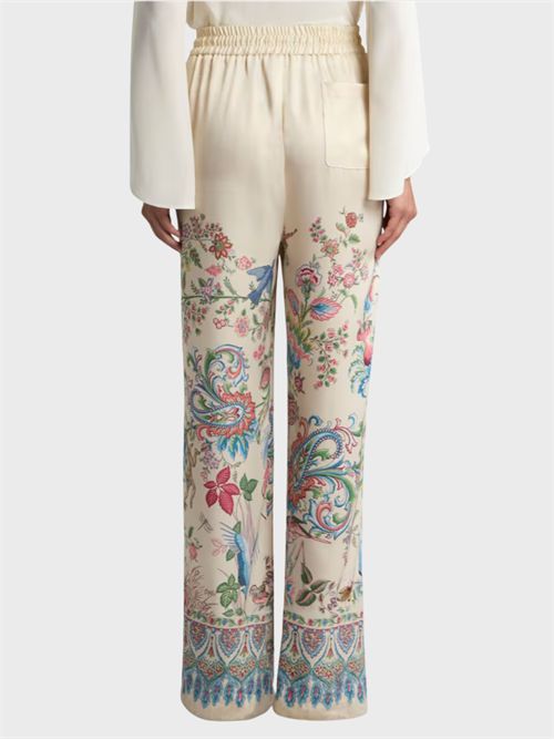 Fluid twill trousers with multicolour floral print ETRO | WREA007299SPSI6X0802