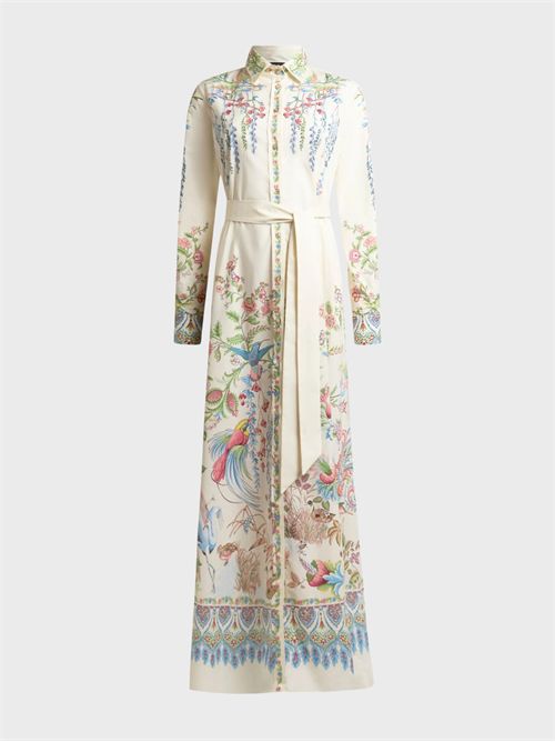 Long cotton shirt dress with flora and fauna print ETRO | WRHA0591AKH59X0802