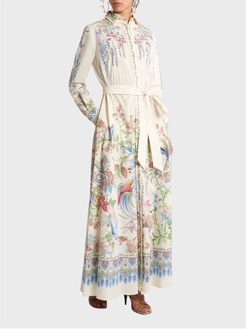 Long cotton shirt dress with flora and fauna print ETRO | WRHA0591AKH59X0802