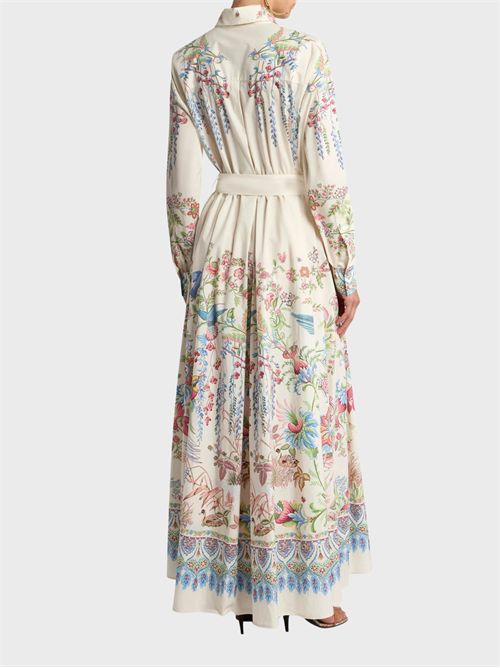 Long cotton shirt dress with flora and fauna print ETRO | WRHA0591AKH59X0802