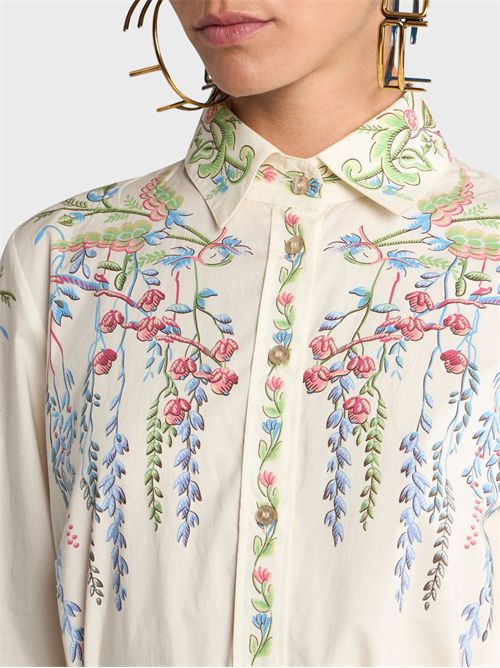Long cotton shirt dress with flora and fauna print ETRO | WRHA0591AKH59X0802