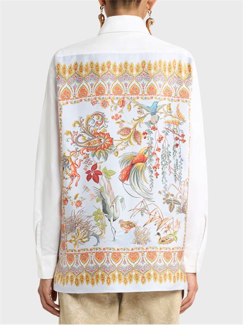 Camicia in popeline di cotone con inserto in seta ETRO | WRIA0034AKG74X0882