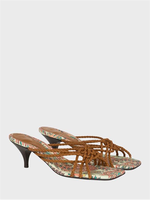 Kitten heel sandals with braided leather straps ETRO | WS4F0037AP446M0448