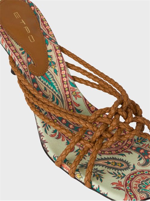 Kitten heel sandals with braided leather straps ETRO | WS4F0037AP446M0448