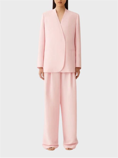 Oversized long jacket in linen and viscose twill with leather belt FABIANA FILIPPI | GCD276F661D5442202