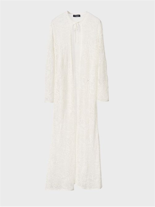 Long crew neck cardigan with micro sequins FABIANA FILIPPI | MAD276F507D8640150