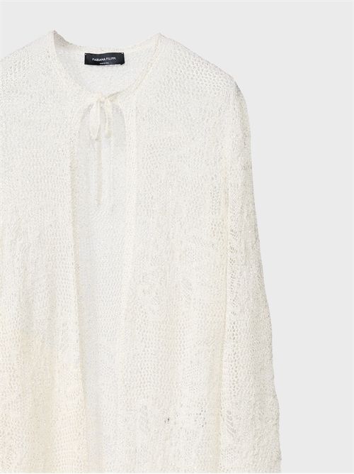 Long crew neck cardigan with micro sequins FABIANA FILIPPI | MAD276F507D8640150