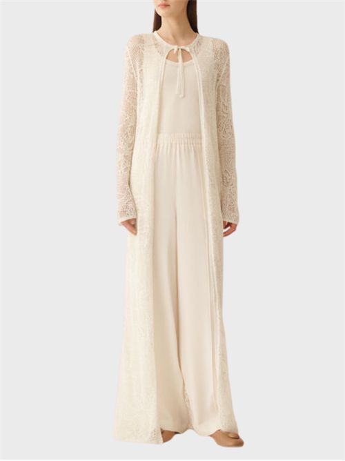 Long crew neck cardigan with micro sequins FABIANA FILIPPI | MAD276F507D8640150