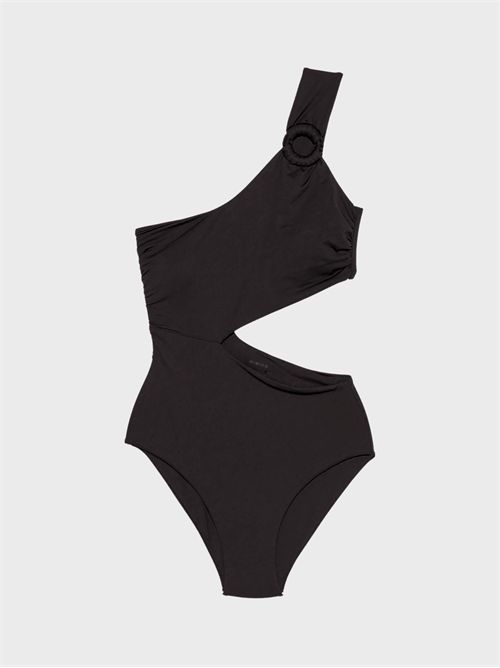 One-shoulder one-piece swimsuit with cut-out and macramé ring FISICO | FC23M0F0009
