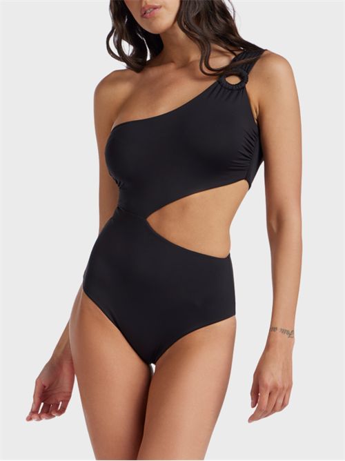 One-shoulder one-piece swimsuit with cut-out and macramé ring FISICO | FC23M0F0009