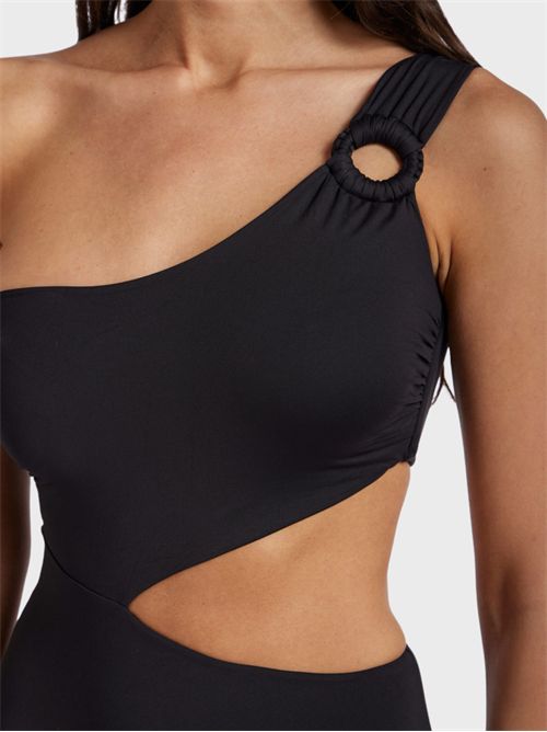 One-shoulder one-piece swimsuit with cut-out and macramé ring FISICO | FC23M0F0009