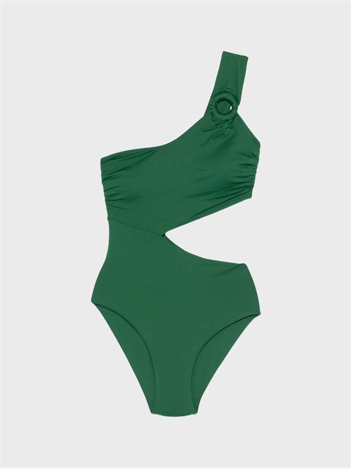 One-shoulder one-piece swimsuit with cut-out and macramé ring FISICO | FC23M0F0505
