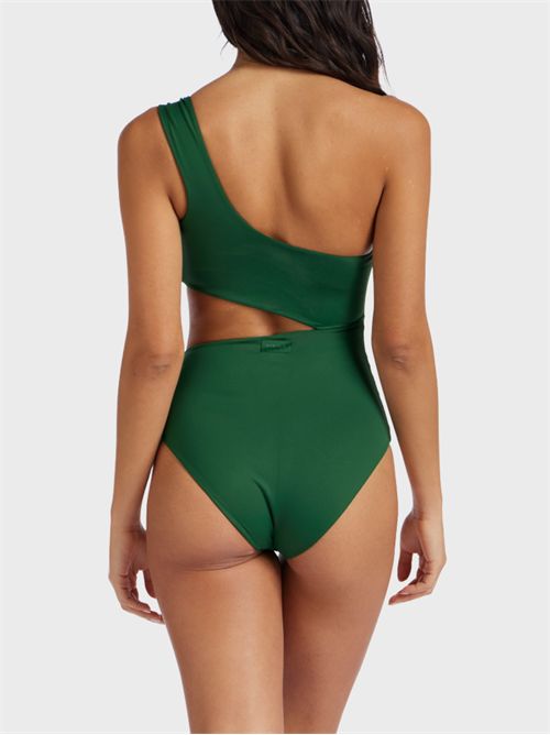 One-shoulder one-piece swimsuit with cut-out and macramé ring FISICO | FC23M0F0505