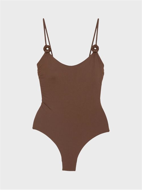 One-piece swimsuit with braided rings and removable cups FISICO | FC25M0F0406