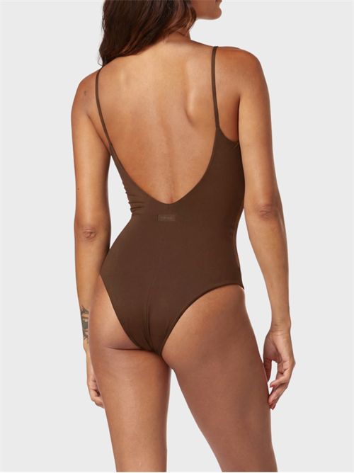 One-piece swimsuit with braided rings and removable cups FISICO | FC25M0F0406