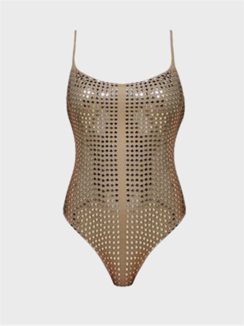 Microfiber one-piece swimsuit with studs FISICO | MC07BPF0403