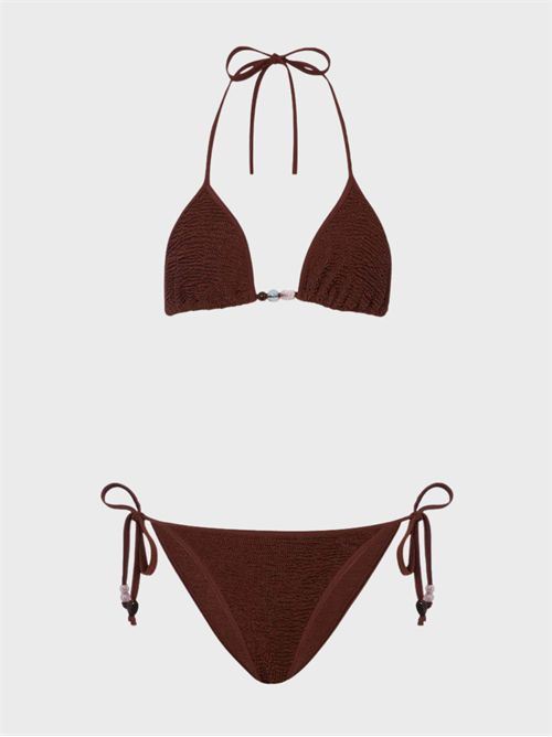 Bikini triangolo Gina con perline e lacci regolabili HUNZA G | GINA24