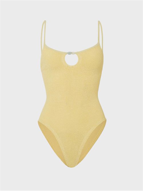 Mia one-piece swimsuit with scoop neck, cut-out and bead detail HUNZA G | MIA17
