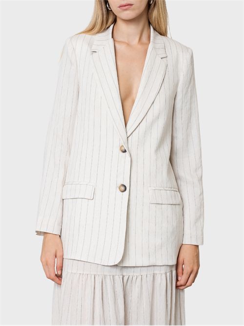 Giacca in misto lino gessato KAOS | SP1CO0461064