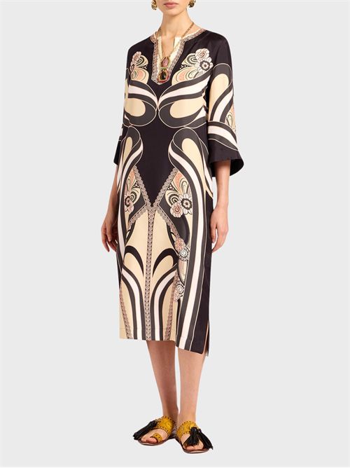 Caftano in twill di seta con stampa Ambrosia LA DOUBLE J | DRE0564SIL006AMB03PI02