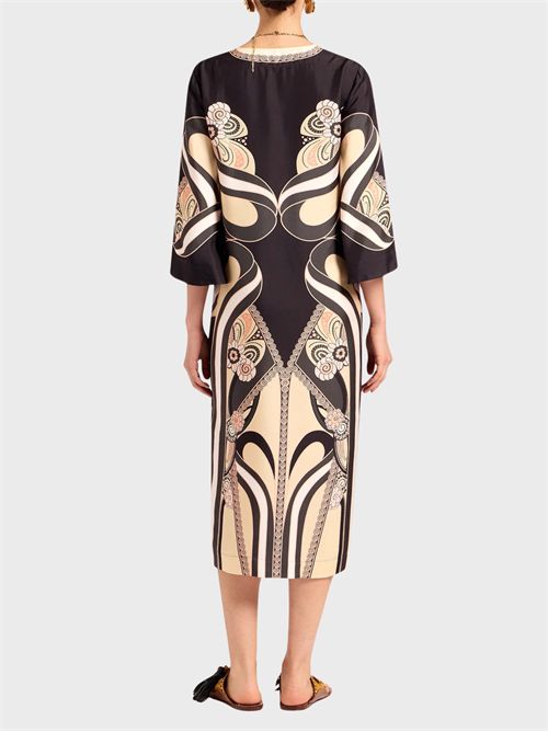 Caftano in twill di seta con stampa Ambrosia LA DOUBLE J | DRE0564SIL006AMB03PI02