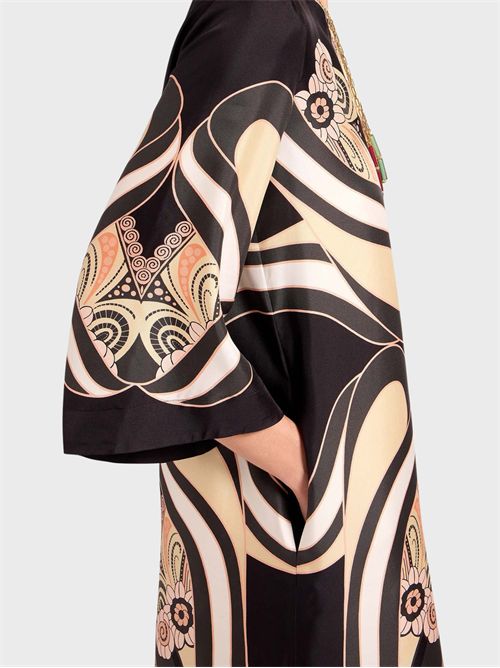 Caftano in twill di seta con stampa Ambrosia LA DOUBLE J | DRE0564SIL006AMB03PI02