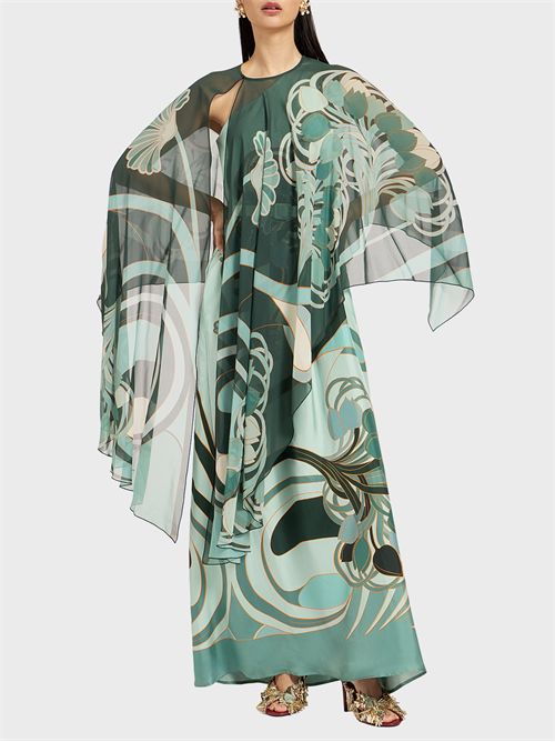 Silk chiffon cape with print LA DOUBLE J | SCA0092SIL014BTU01GR03