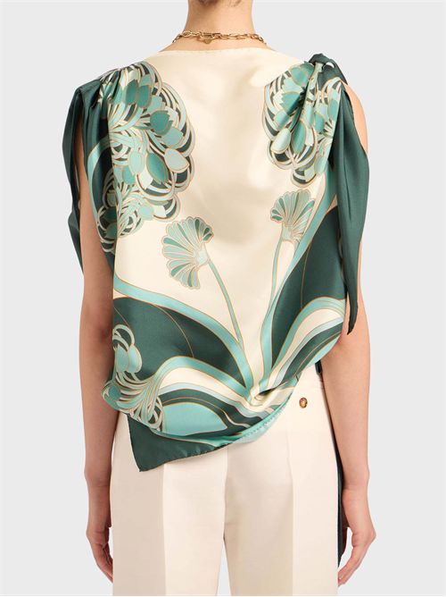 Top foulard in twill di seta con stampa LA DOUBLE J | SCA0096SIL029BTU01GR11