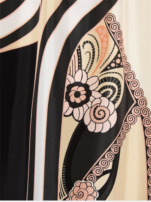 Pantaloni palazzo in twill di seta con stampa Ambrosia LA DOUBLE J | TRO0026SIL006AMB03PI02