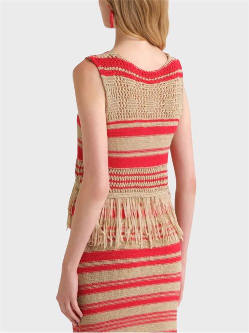 Gilet corto intrecciato con frange in tessuto tecnico MALIPARMI | JE11307821411B30