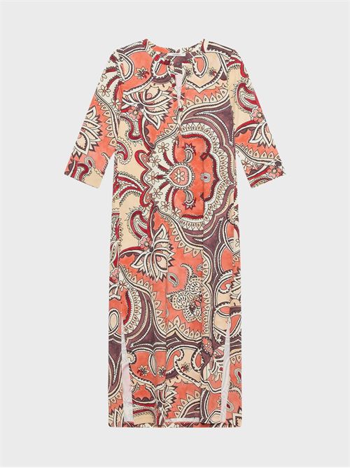 Long jersey kaftan with paisley print and side slits MALIPARMI | JF667370671B3107