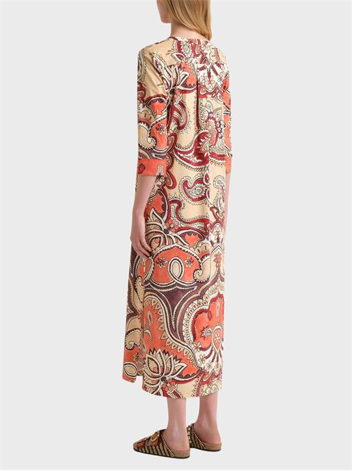 Long jersey kaftan with paisley print and side slits MALIPARMI | JF667370671B3107