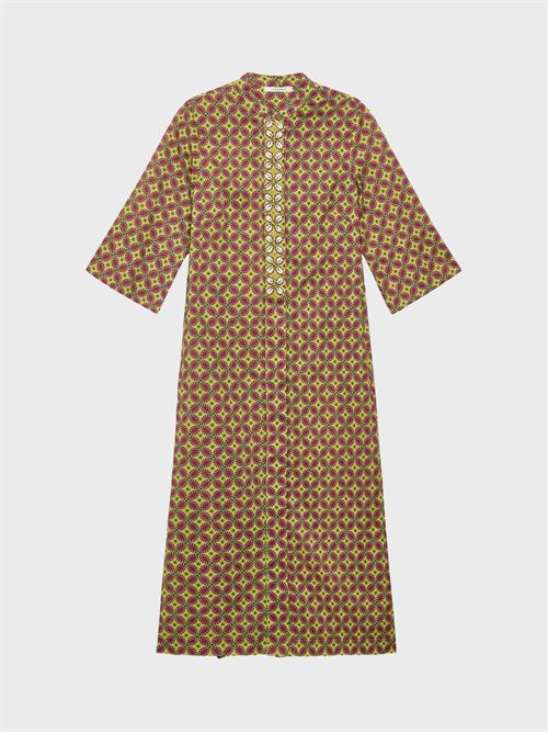 Kaftano lungo in cotone con ricamo conchiglie e perline MALIPARMI | JF669915215B7003