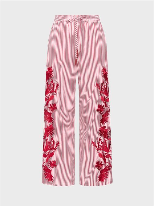 Jogger lungo in popeline con ricamo ramage MALIPARMI | JH80541522230B10